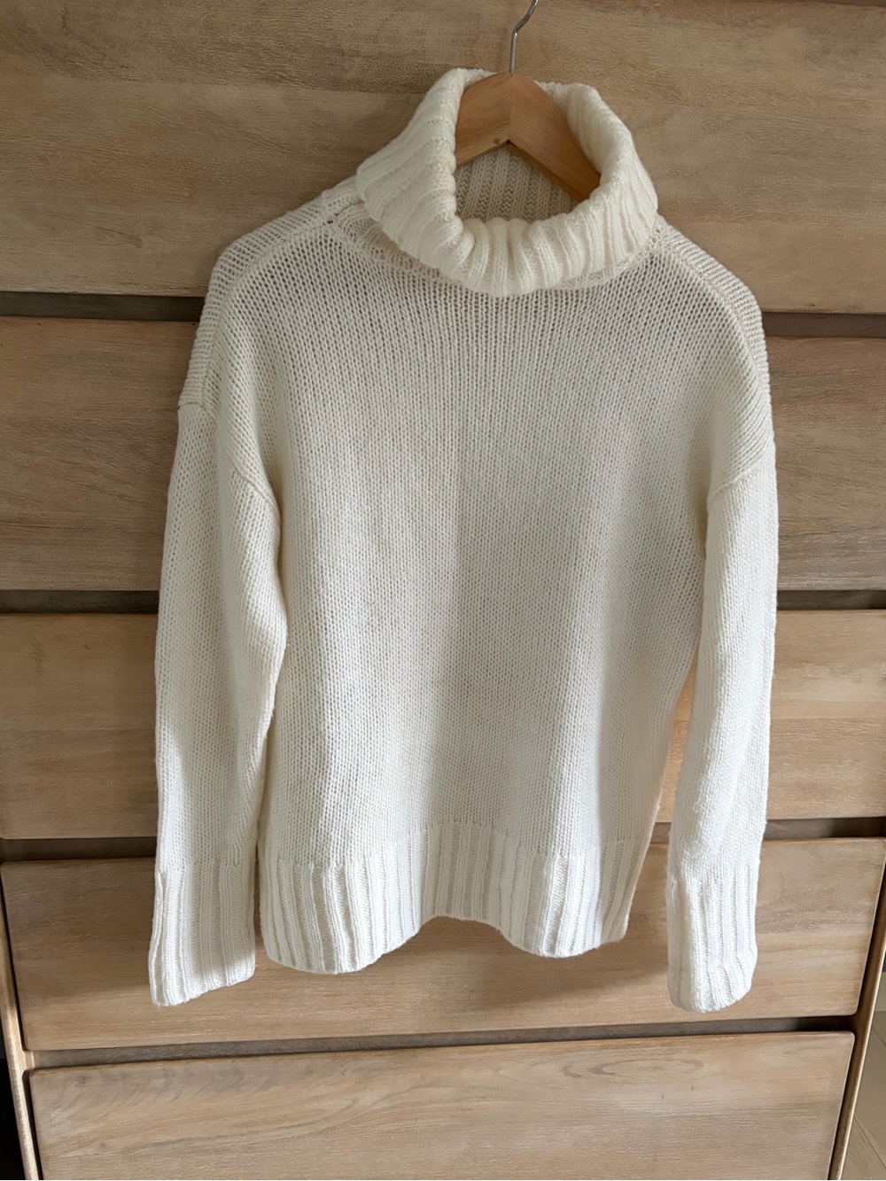 Ivory Cream Turtleneck Knit Sweater